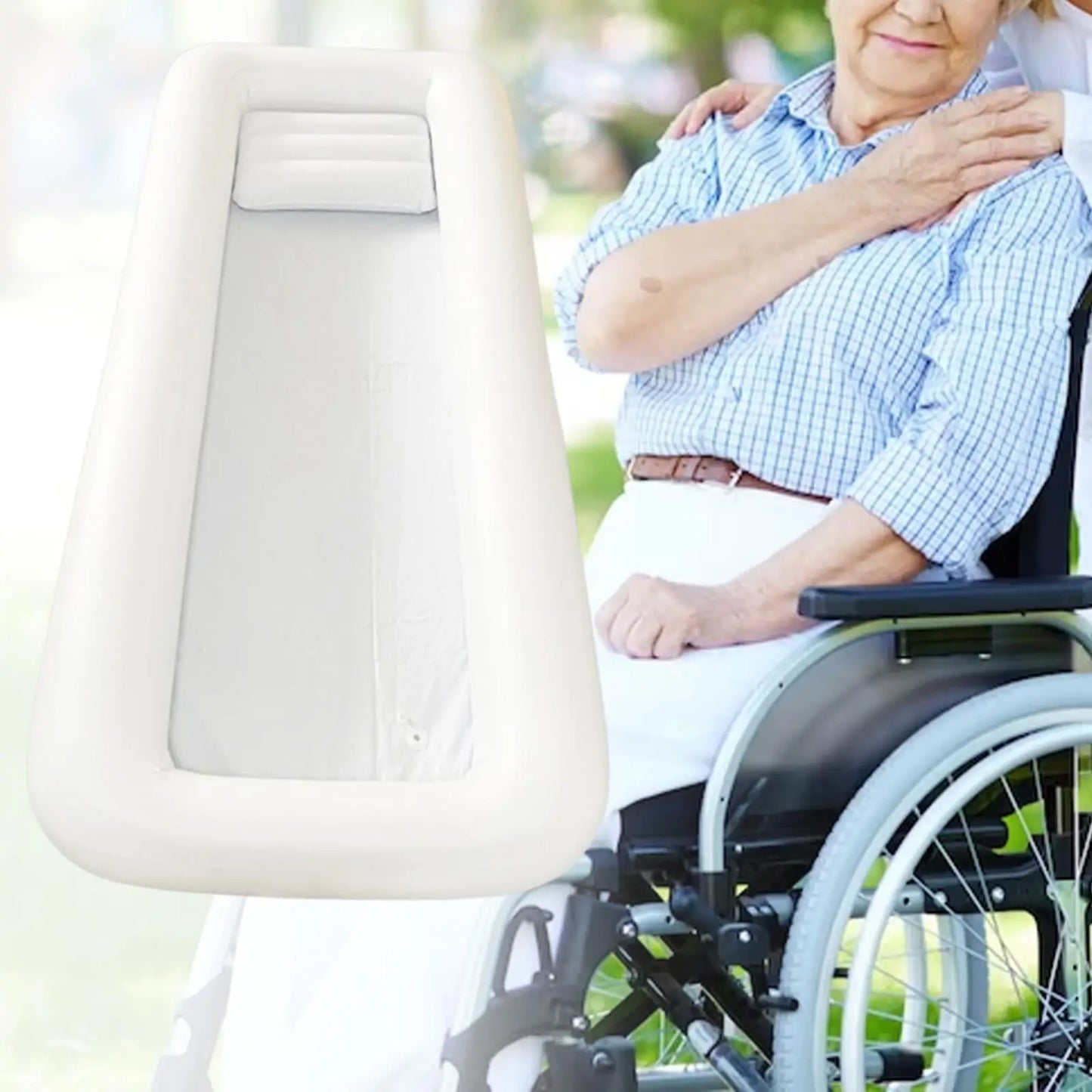 Bañera inflable – Ducha y lavatorio portátil tipo tina para adultos mayores